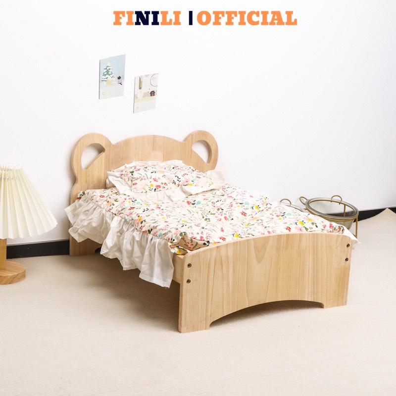 Giường cho thú cưng FINILI dành cho chó mèo đẹp gỗ thông hình gấu FNLO161