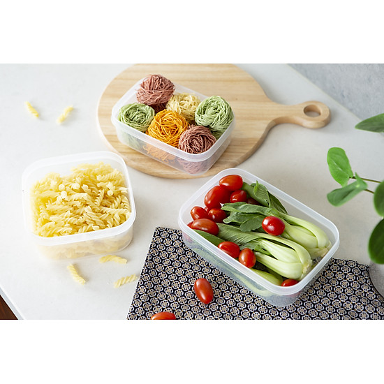 Set 02 hộp đựng thực phầm Nakaya 1200ml và 2000ml, thiết kế tinh tế, đẹp mắt, khả năng giữ kín hơi vượt trội - nội địa Nhật Bản