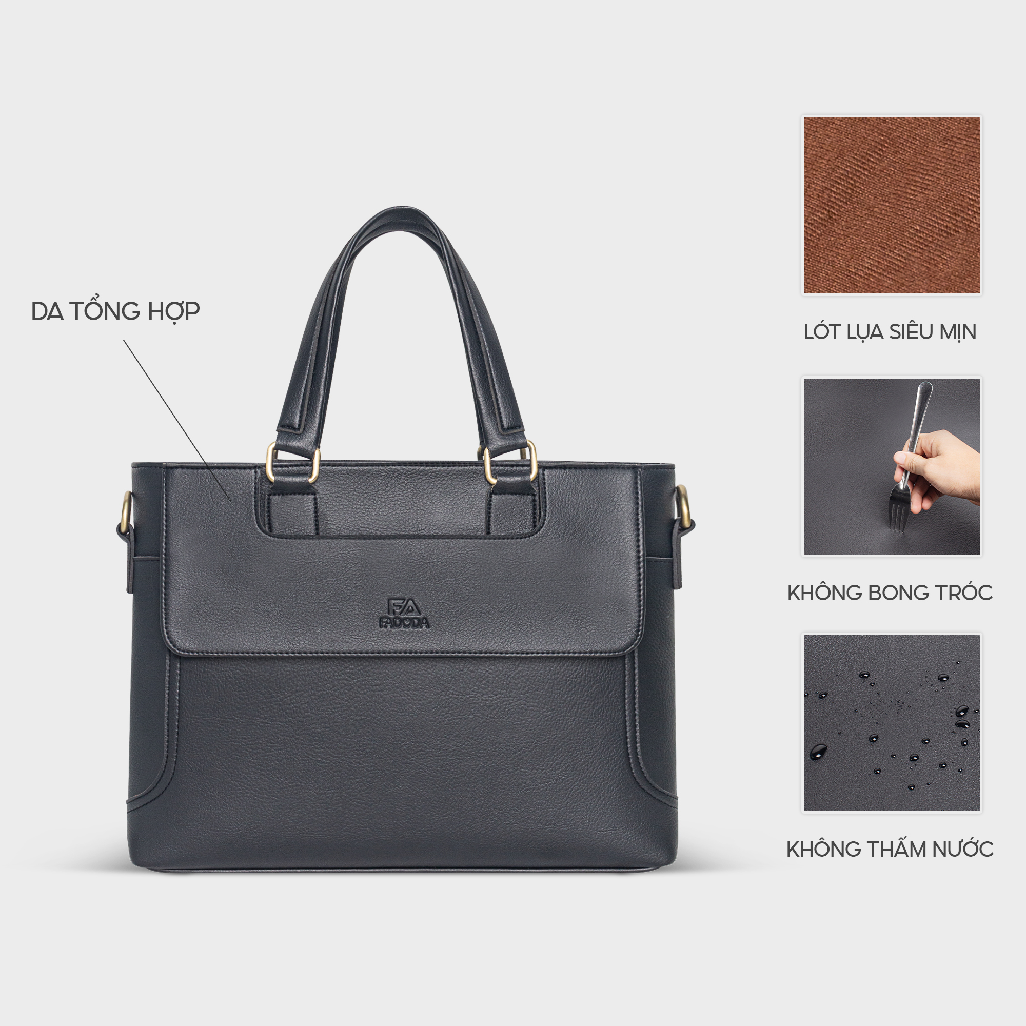 Cặp da công sở unisex Fadoda FCD304