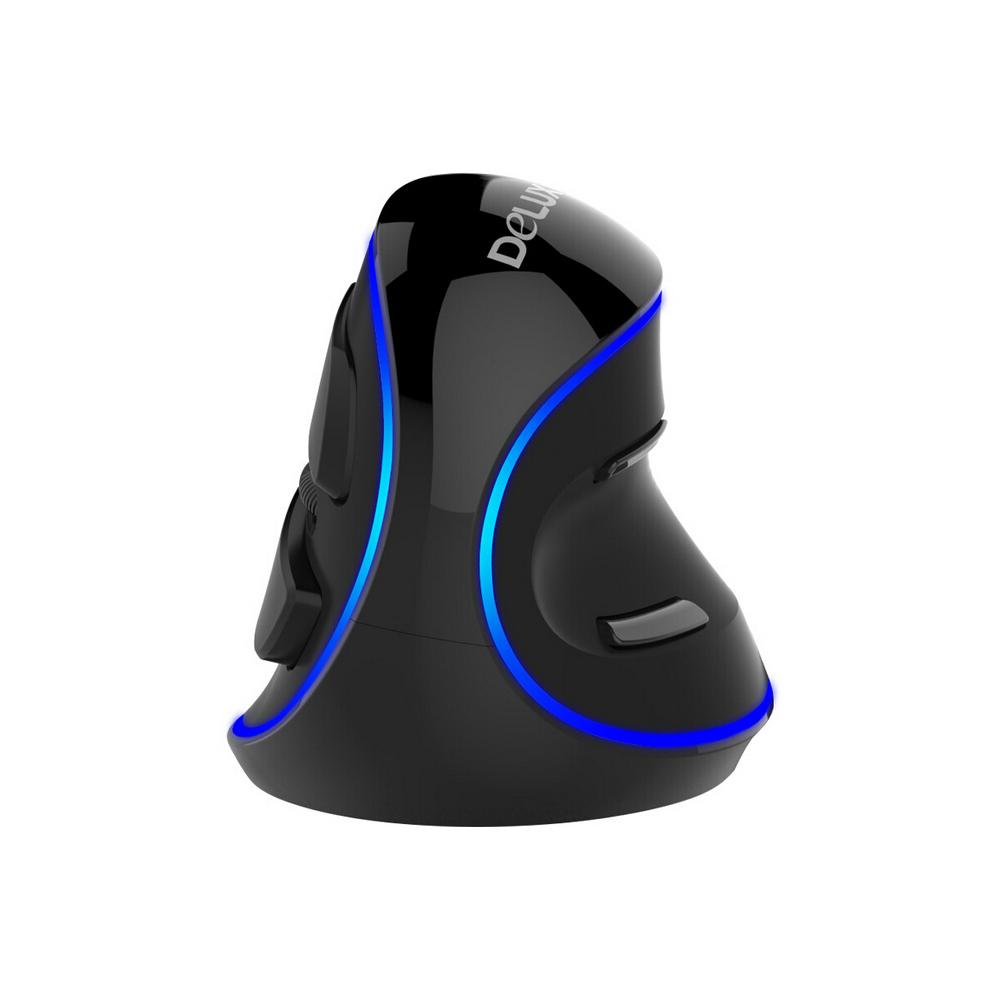 Chuột quang có dây Delux M618 Plus Blue Light 600/1000/1600 DPI 3 cấp độ với 6 nút cho PC Laptop