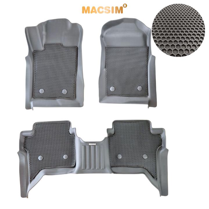 Thảm sd3 dạng lưới lục giác 2 lớp F.ord Ranger/ F.ord Raptor 2022-2026 màu đen bề mặt cao su siêu sạch nhãn hiệu Macsim (2 lớp tổ ong sd3 ct)