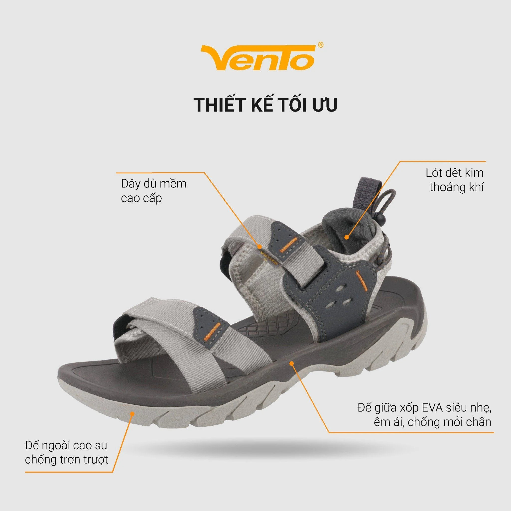 Giày Sandal Nam/ Nữ Vento HUNTER big size dạo phố đi chơi đi học SD11009