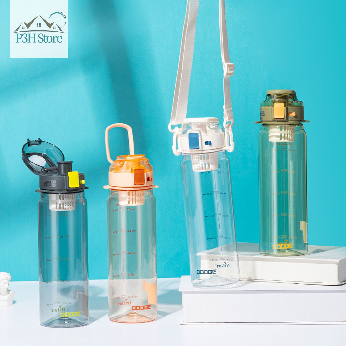 Bình nước NHỰA Tritan 700ml/900ml Dodge có quai xách dây đeo an toàn thực phẩm