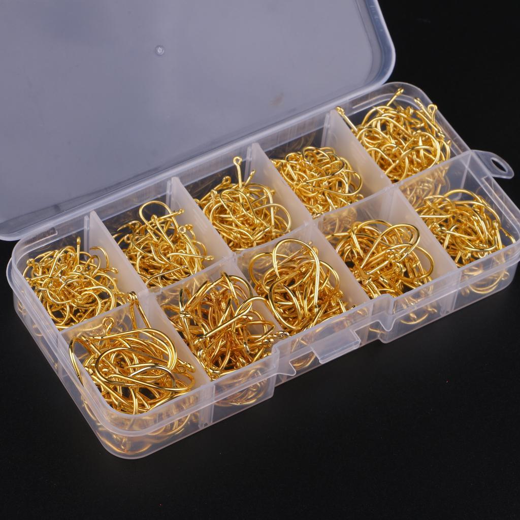 500pcs High Carbon Steel Fishing Hooks Offset Hook Barbed Fishing Hooks