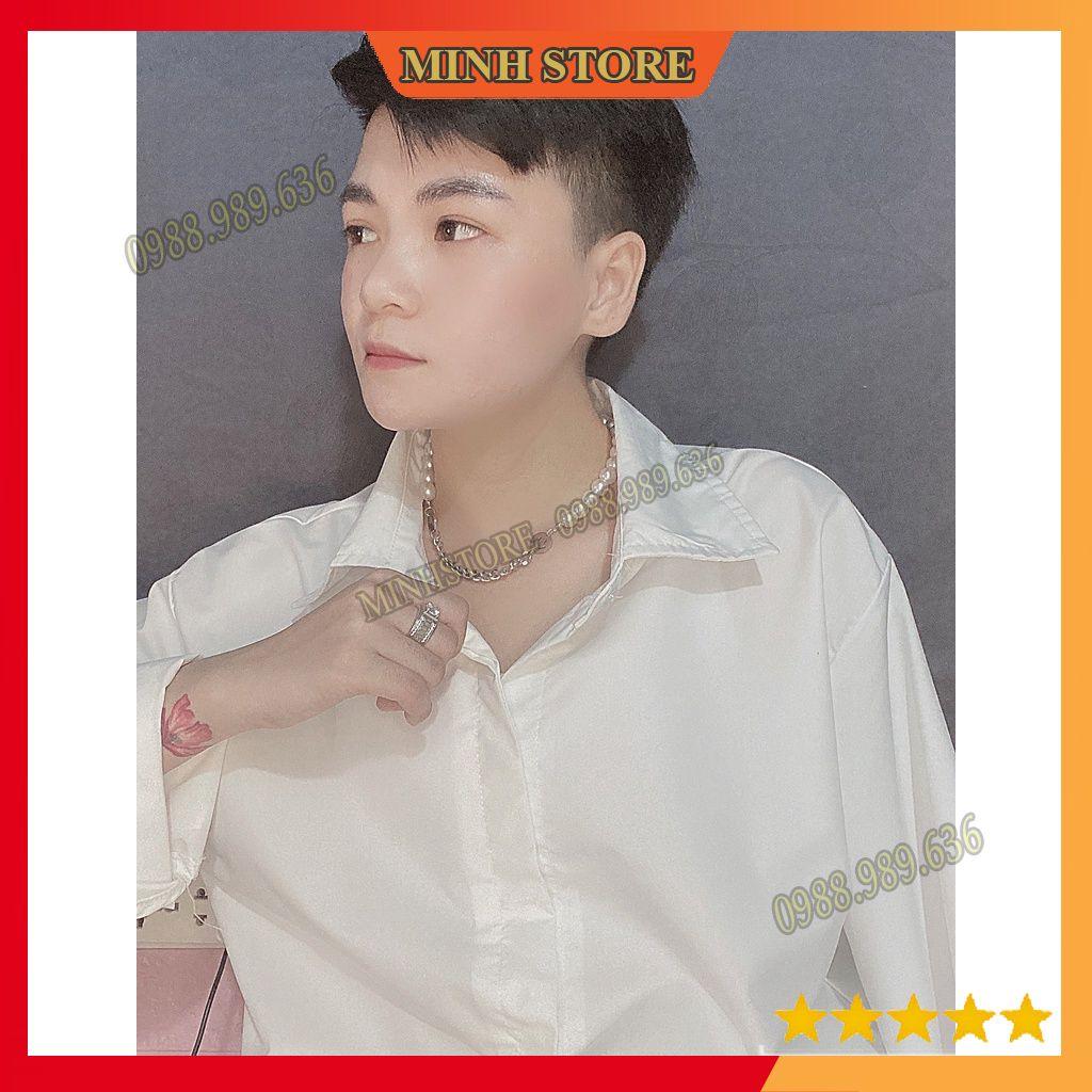 Áo sơ mi nam trơn dài tay, gấp hộp áo sơ mi công sở chất liệu lụa mịn cao cấp Minhstore66