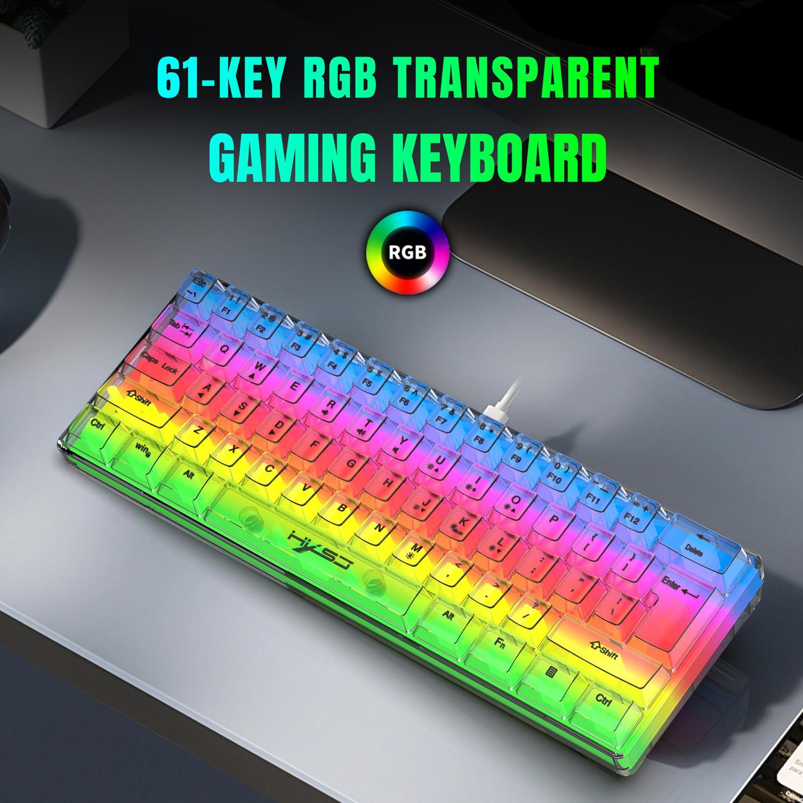 Gaming Keyboard 61 Keys 5 Speeds Adjustable Keypad for Gamer Computer Laptop