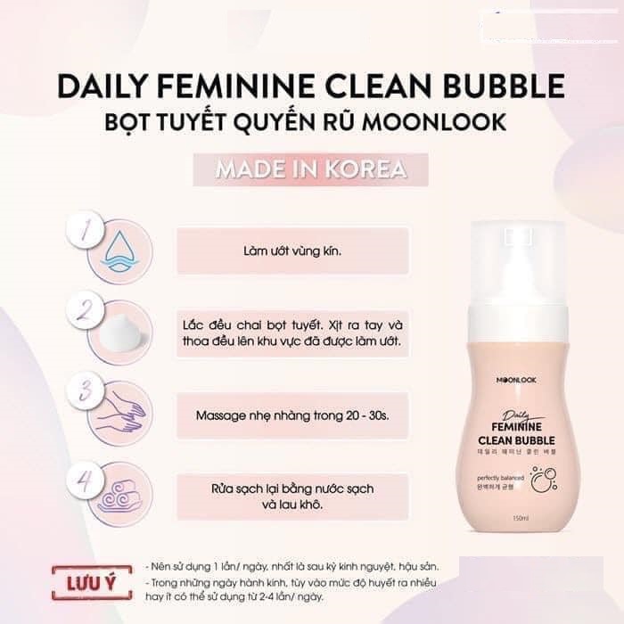 Dung Dịch Vệ Sinh Dạng Bọt Tuyết Lưu Hương Nước Hoa MoonLook 150ml Hàn Quốc