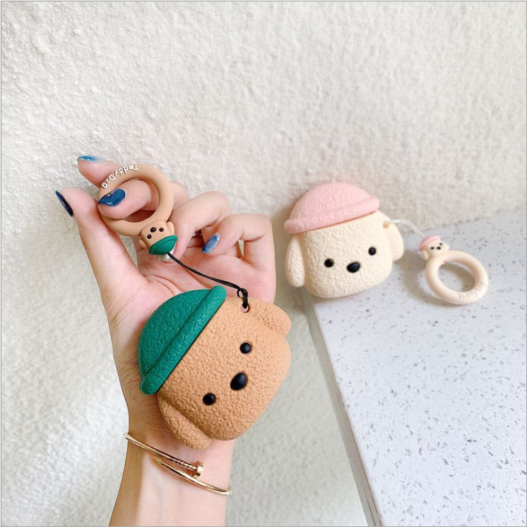 Ốp bảo vệ tai nghe Teddy cute dành cho case airpod 1/2/Pro chống va đập