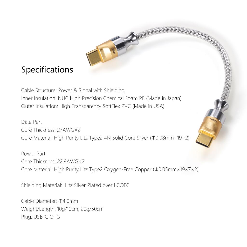 Dây OTG USB-C to USB-C ddHiFi TC07S Chính Hãng - Hàng Chính Hãng