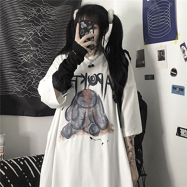 Áo thun trắng Dirty rabbit, Áo thun trắng trẻ trung năng động Unisex Nam Nữ