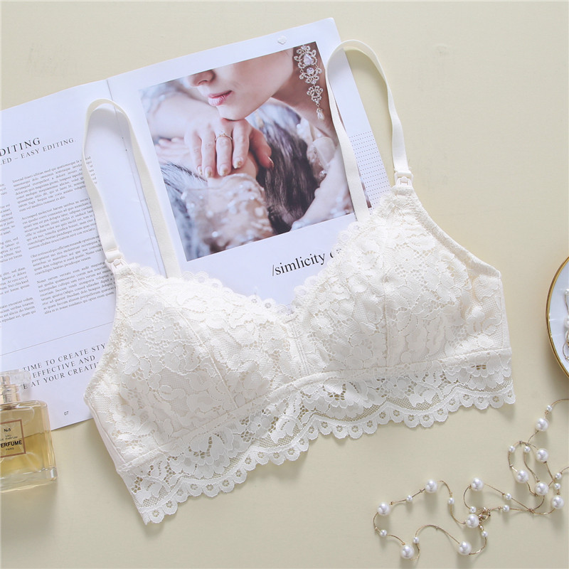 Áo lót bầu và cho con bú ren mềm không gọng đệm mỏng, bralette bầu B070