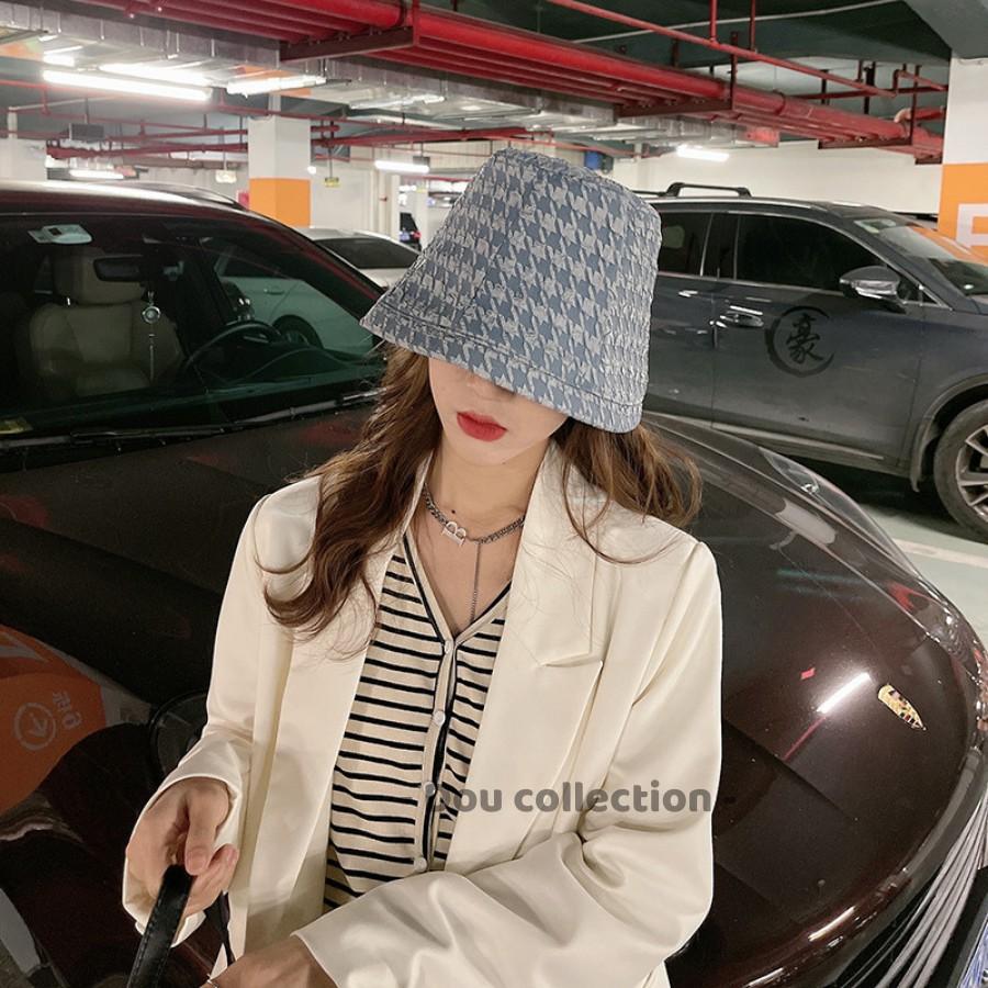 Mũ Nón Bucket Họa Tiết HOUNDSTOOTH Thời Trang Thu Đông - Mã NV027