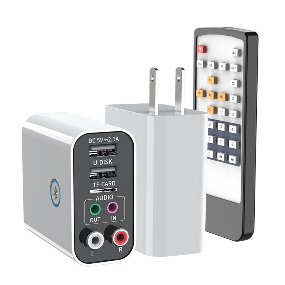 SOAIY Bộ Chuyển Đổi Âm Thanh Không Dây Bluetooth 5.0 2RCA Aux Hỗ trợ Ứng Dụng Đĩa TF/U Sạc Nhanh 220V/2A K16 - Hàng Nhập Khẩu