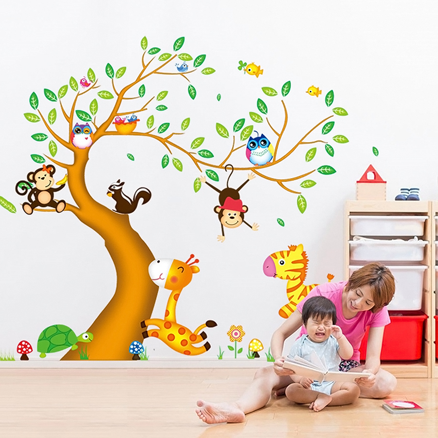 Decal Dán Tường Vườn Thú 10 Binbin EB61 (197 x 135 cm)