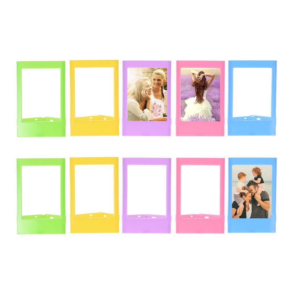 Set 10 Khung ảnh để bàn bằng nhựa nhỏ 3 "Mini Bằng Nhựa 5 Màu Cho Fujifilm Instax Mini 8 7s 90 25 50s 9 Sp-1 Sp-2