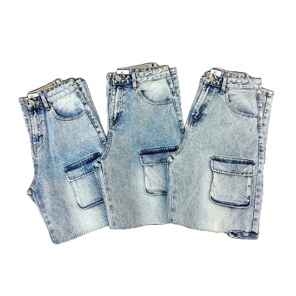 Quần Jean túi hộp cá tính SJS07_Quần bò túi hộp ống rộng dáng suông phong cách unisex hàng cao cấp, Samma Jeans