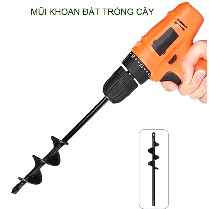 Mũi khoan đất trồng cây, loại đường kính 4-5cm, chiều dài 22-45cm tùy chọn