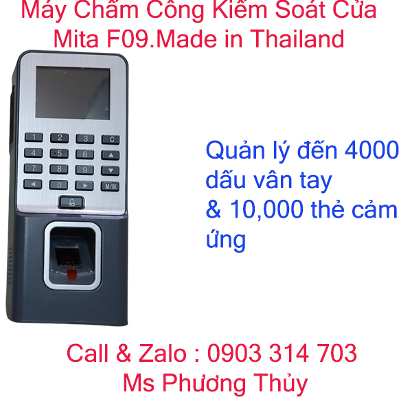 Máy chấm công kiểm soát cửa vân tay+thẻ Mita F09.Bảo hành 12 tháng