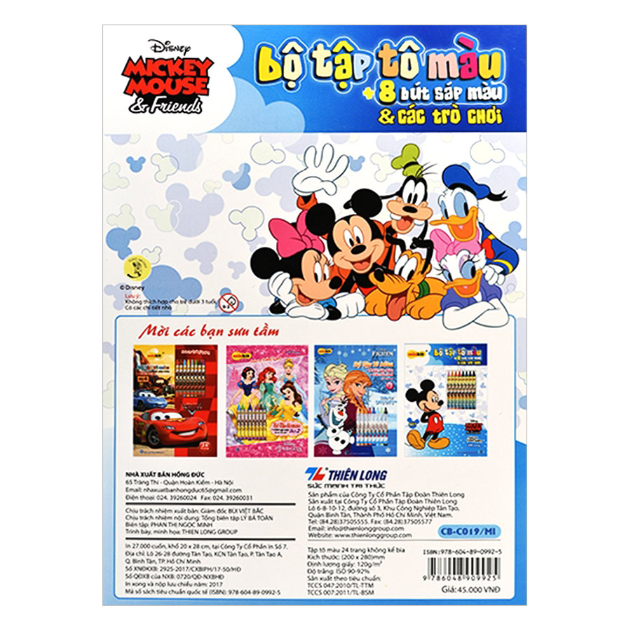 Bộ Tập Tô Màu Mickey Thiên Long CB-C019/MI