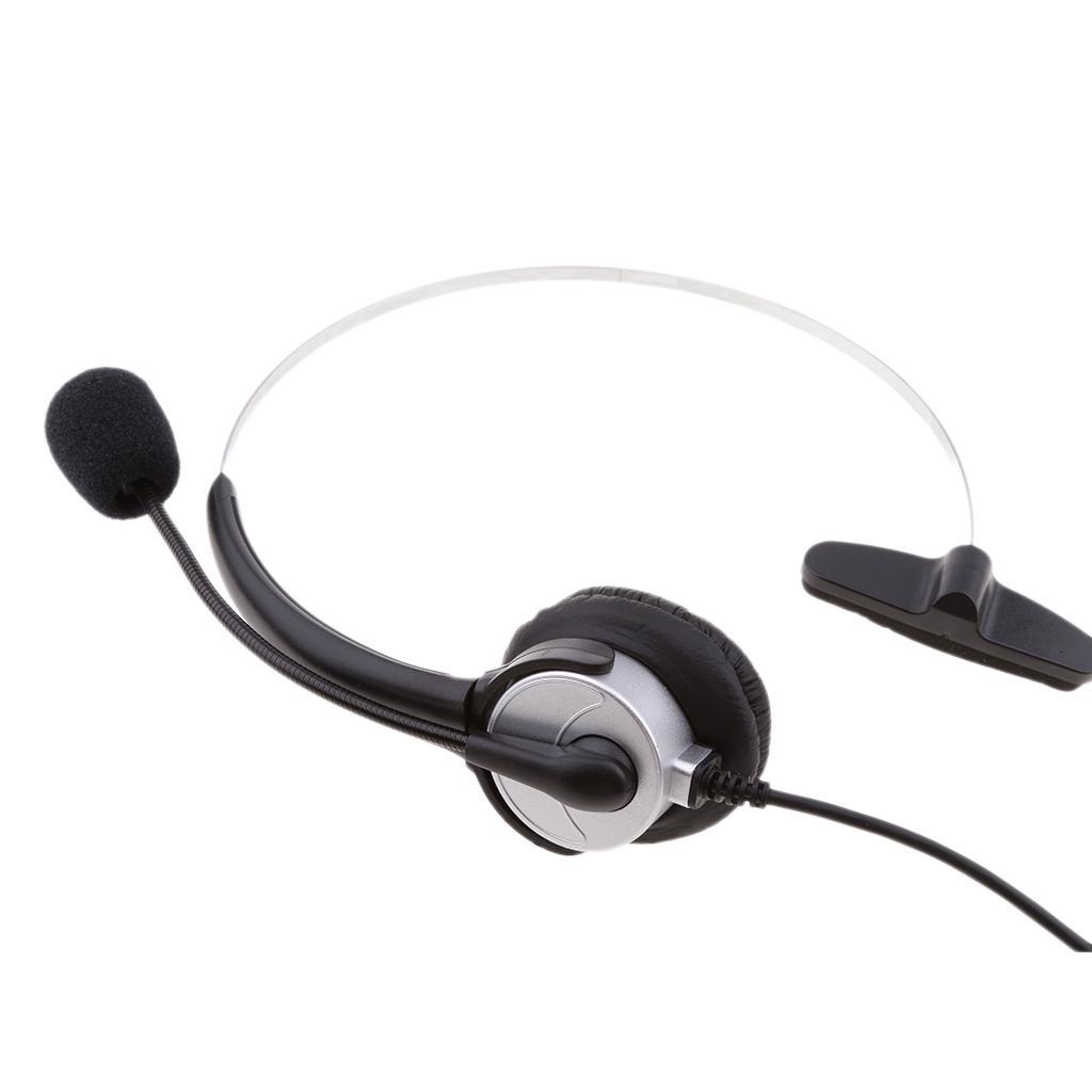 RJ11 Handsfree Call Center Corded Telephone Monaural Headset