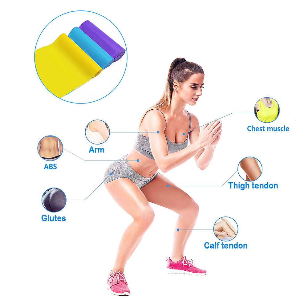 Bộ 3 dải kháng lực với độ dày và mức kháng khác nhau cho luyện tập thể thao