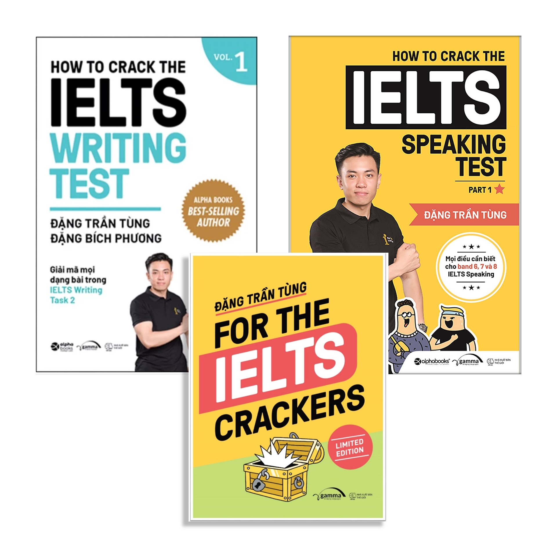 Bộ 2 Cuốn Để Chinh Phục Giấc Mơ IELTS : How To Crack The IELTS Speaking Test - Part 1 + How To Crack The IELTS Writing Test - Vol 1  - Tặng kèm For The IELTS Crackers