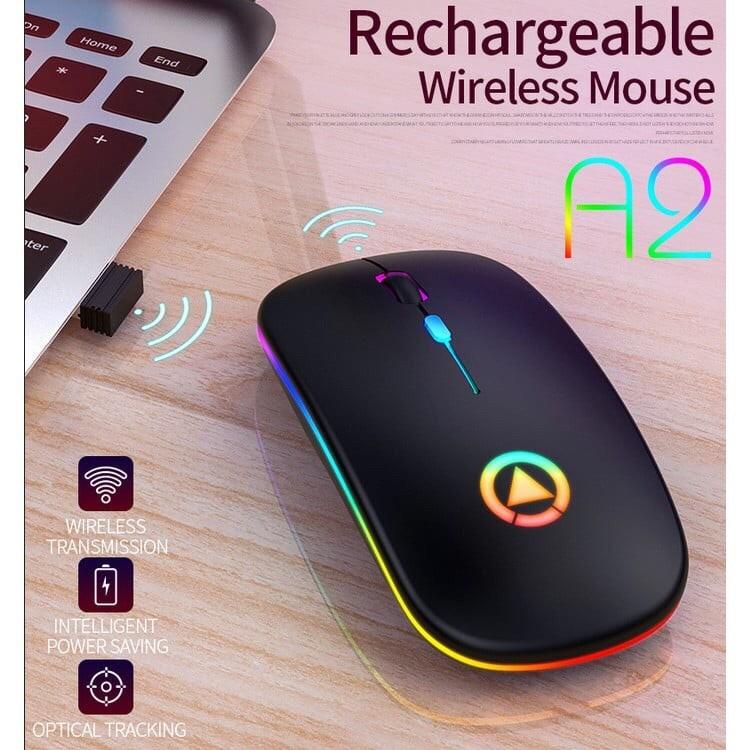 Chuột Không Dây Bluetooth RGB Sạc Chuột Máy Tính Không Dây Im Lặng Mause LED Backlit Công Thái Chuột Chơi Game Cho Laptop