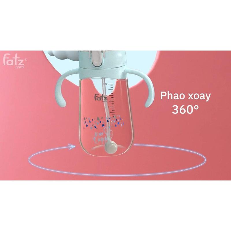 Bình uống nước PPSU bật hút 2 tay cầm với phao 360 độ 250ml Fatzbaby Fatz Sippy 2 - FB0298BT  Hàng Chính Hãng