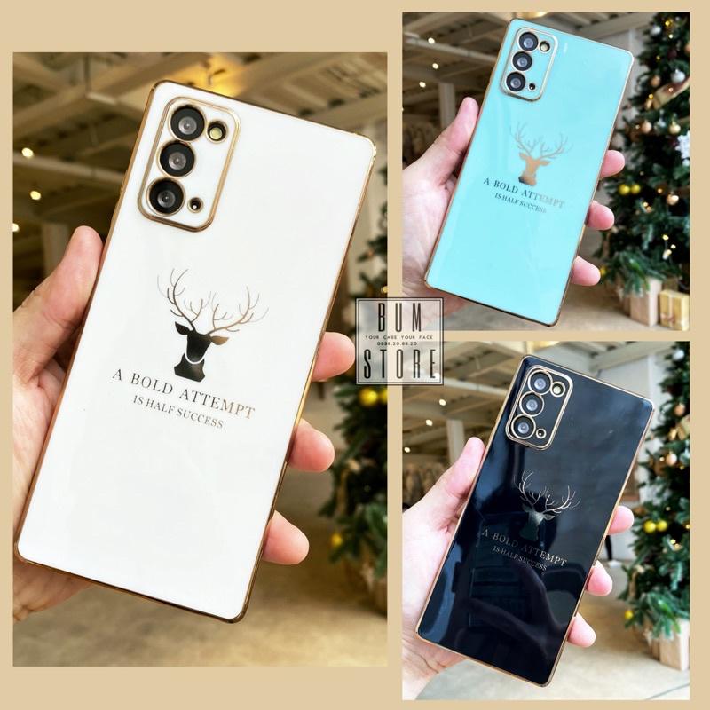 Ốp Lưng Deer Bóng Viền Gold Cho Samsung Galaxy Note 20 Ultra / Note 20 / Note 10 Plus - BUM STORE SAMSUNG GALAXY