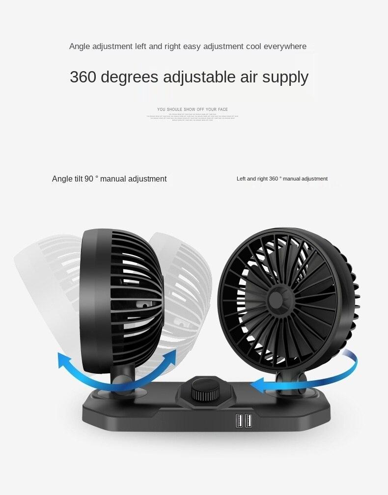 Quạt Làm Mát Xoay 360 Độ 12v / 24v Cho Xe Hơi