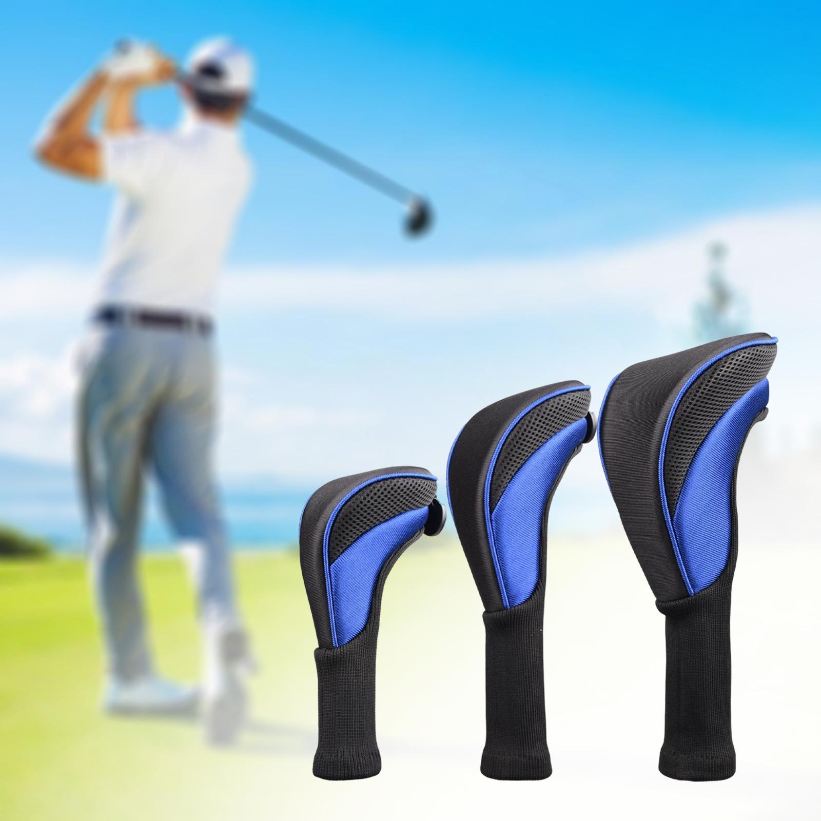 Golf Club Head Cover 1, 3 4 5 7 X Driver Fairway Woods Headcovers, Hybrid Head Cover Set with Interchangeable Tags Fits Fairway and Driver Clubs