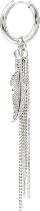 Bông tai khuyên tai 3 sợi mắt xích mix hình lông vũ unisex