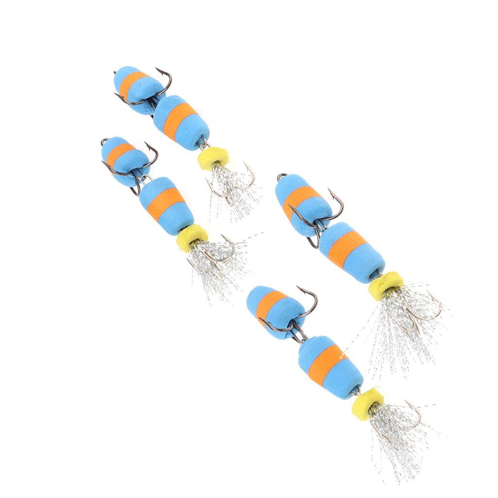 4Pcs 7.5cm Topwater Lures Kit with Floating Rotating Tail Fishing Lures