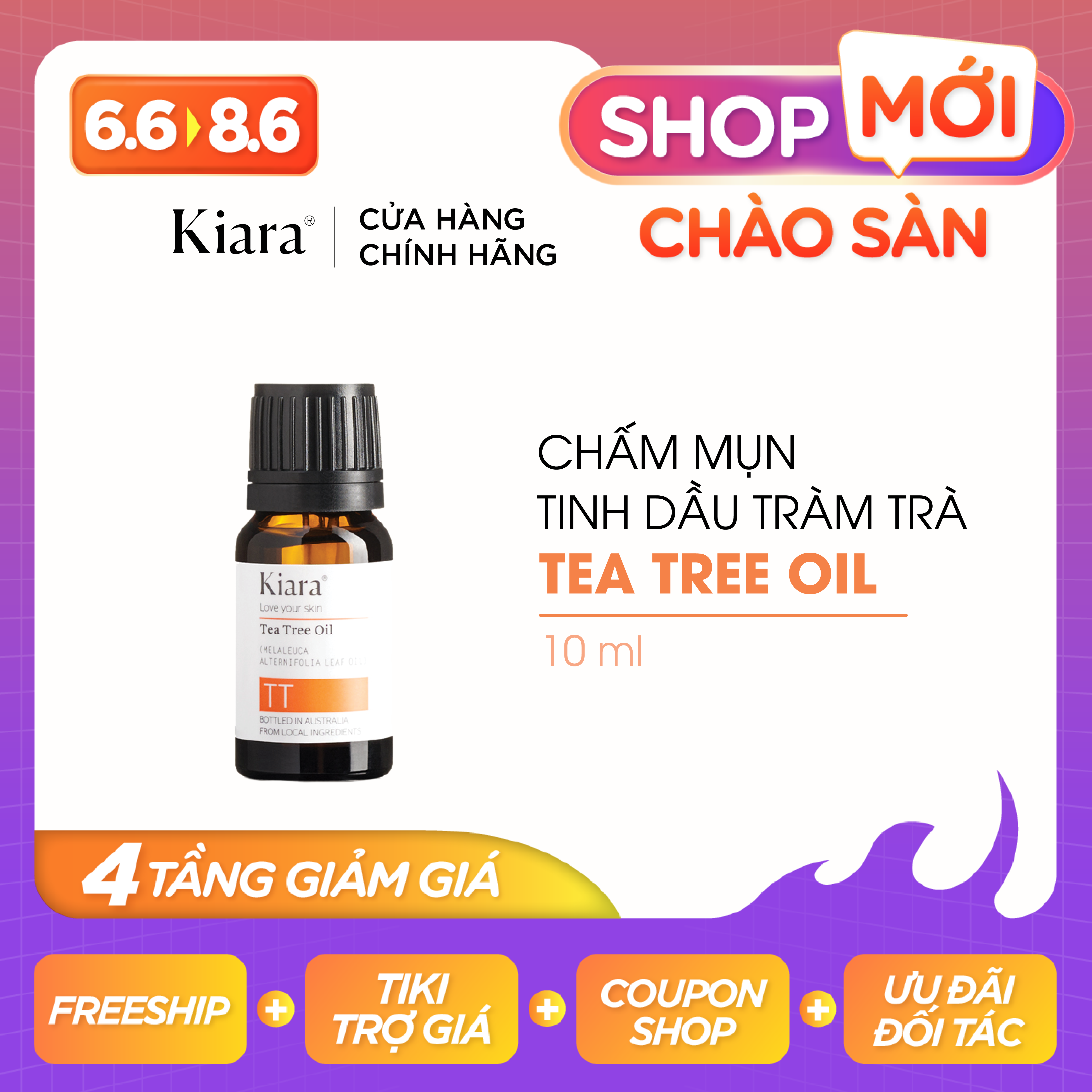 Chấm Mụn Tràm Trà Kiara Tea Tree Oil 10ml