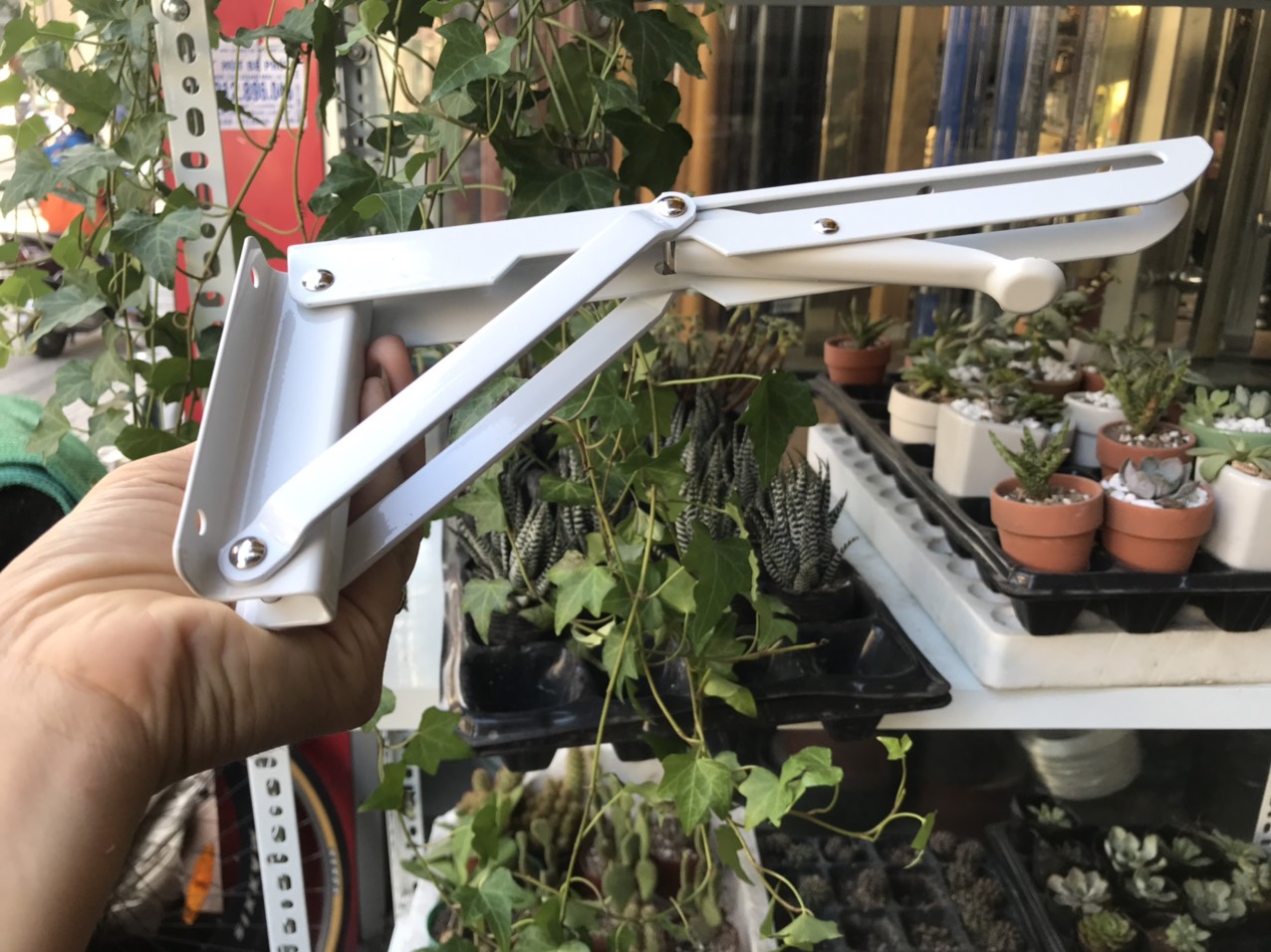 Bộ 2 Ke gấp gọn thông minh 25cm mạ sơn tĩnh điện