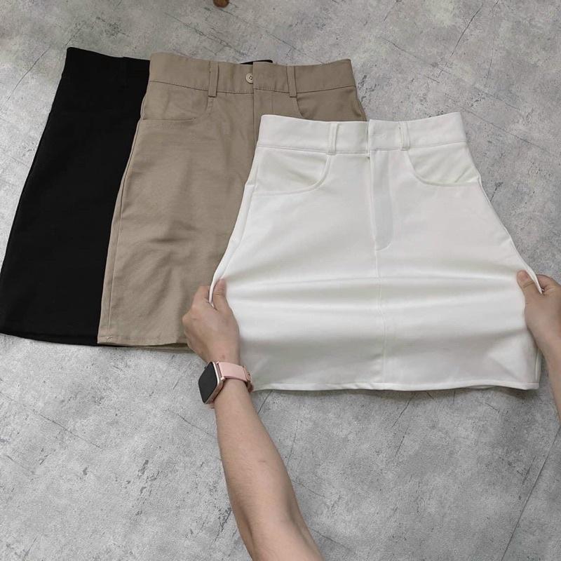 Chân váy chữ A - chất liệu kaki 2 túi