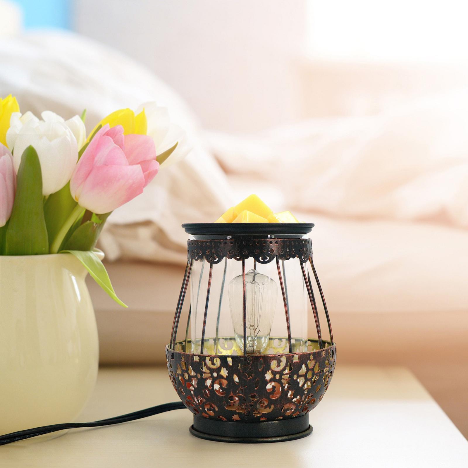 Electric Melt Warmer, Metal Candle Warmer Burner for Scented , Fragrance Warmer Melter with Bulb, Housewarming, Wedding, Birthday Gifts