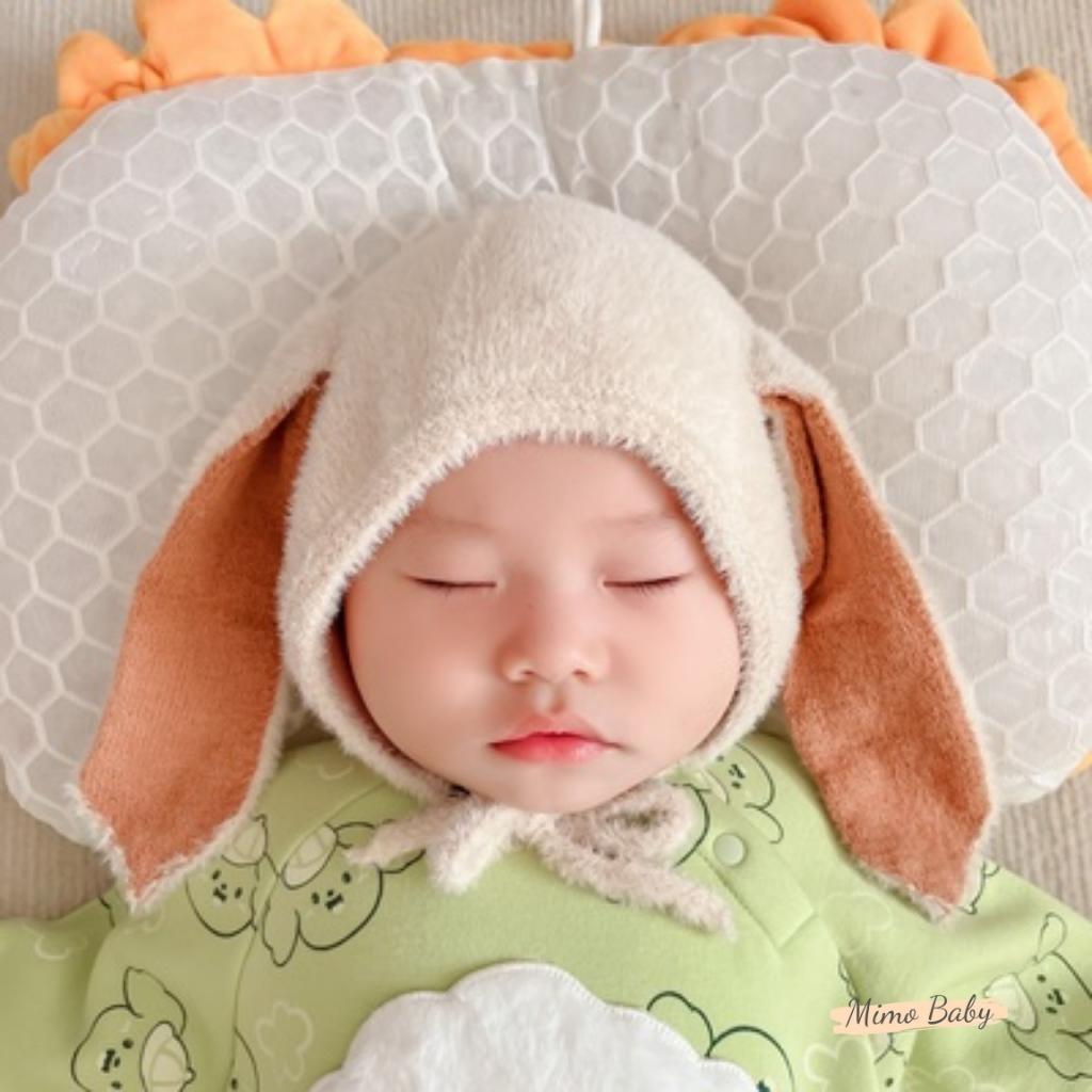 Mũ len lông tai thỏ, nón mùa đông dễ thương cho bé ML199 Mimo Baby