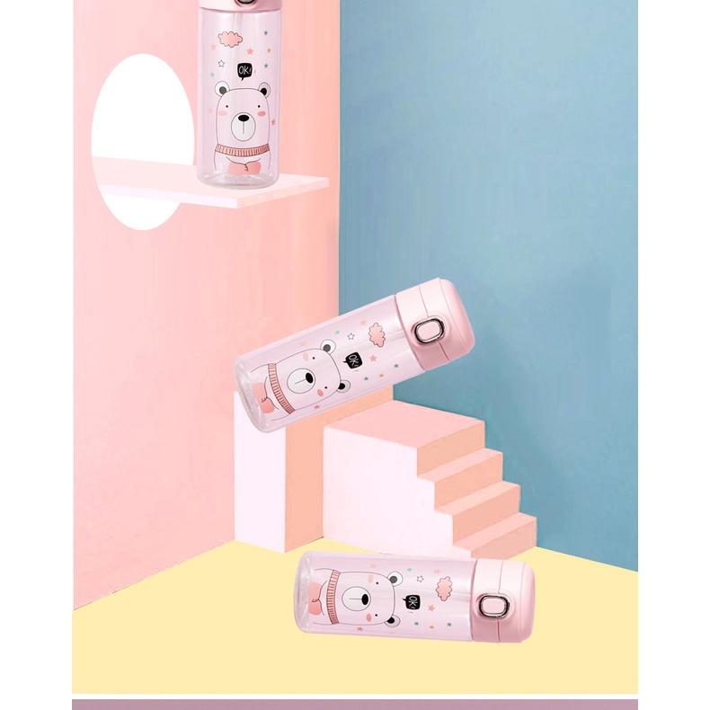 Bình nhựa đựng nước cho bé 350ml- Tặng kèm nhiều Sticker