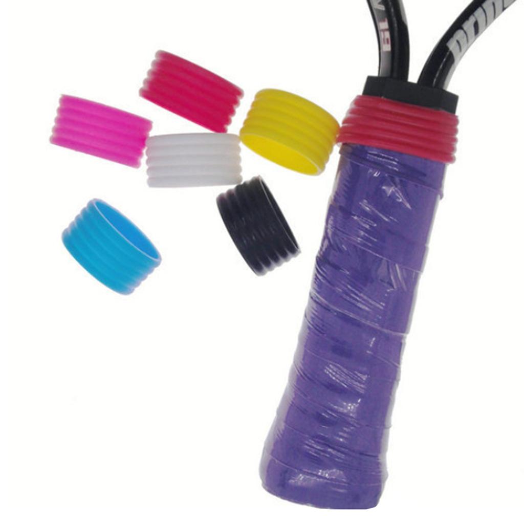 20 Pieces Racquet Grip Ring Badminton Silicone Handle Fix Ring with 4 Color