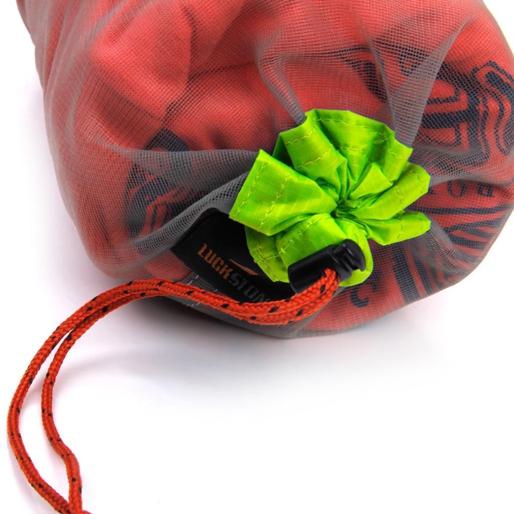 2 Pieces S & L Ultralight Drawstring Net Mesh Stuff Sack Blanket Jacket Storage Bag for Travel Hiking