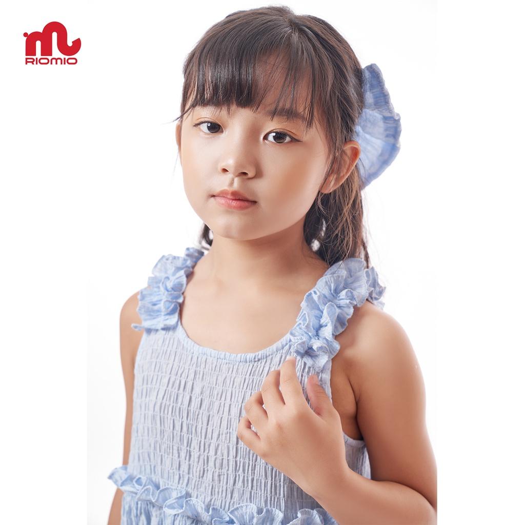 Đầm cho bé gái RIOMIO 2 dây công chúa xinh đẹp cho trẻ em 3,4,5,6,7,8,9,10,11 tuổi 2 màu hồng xanh xếp bèo - RV111