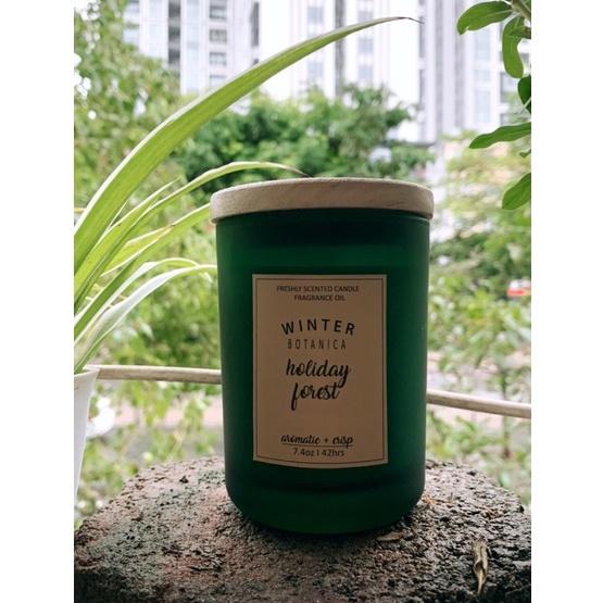 Nến thơm BST Winter Botanical đạt chuẩn xuất Âu - tinh dầu cao cấp, sáp cọ không khói, an toàn - 7.4oz, bấc gỗ, nắp gỗ