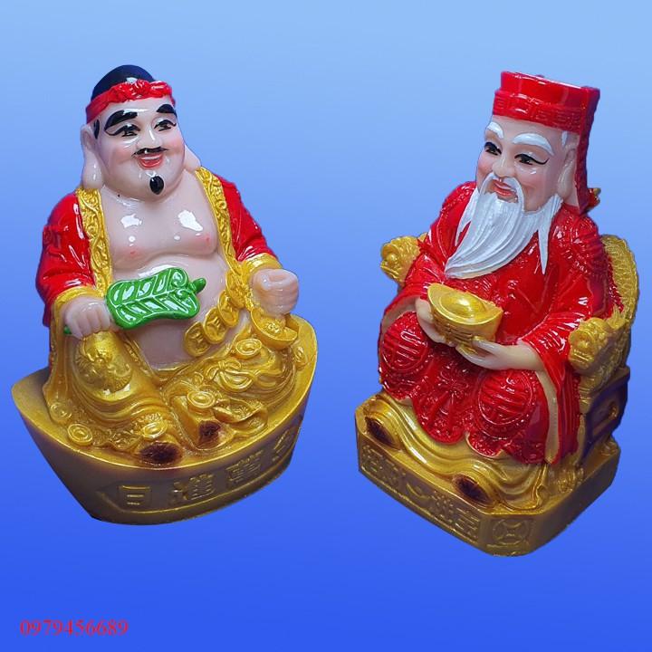 Tượng Thần Tài Thổ Địa nhựa màu đỏ cao 18.5
