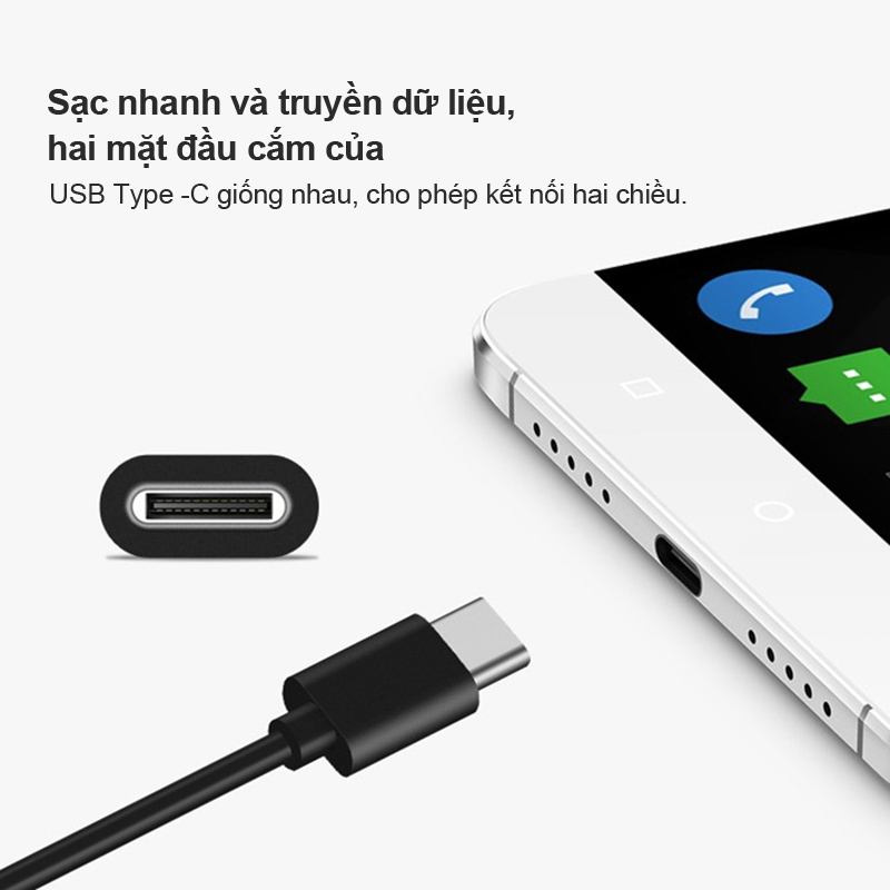 Dây sạc USB Type C sạc nhanh Qualcomm Quick Charge cho dòng Samsung và các máy có cổng Type-C khác