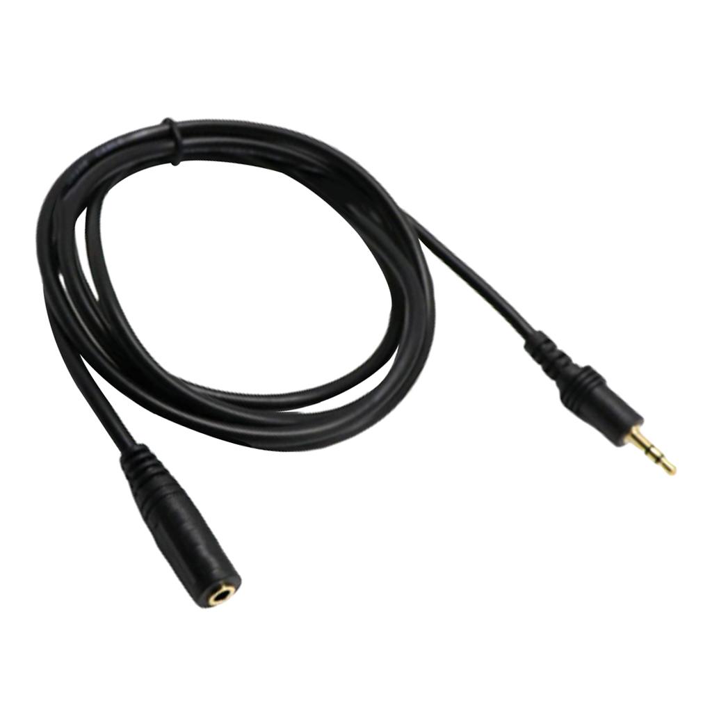 PVC 3.5mm Male To Female Headphone Cable Cable Adapter Connector Black