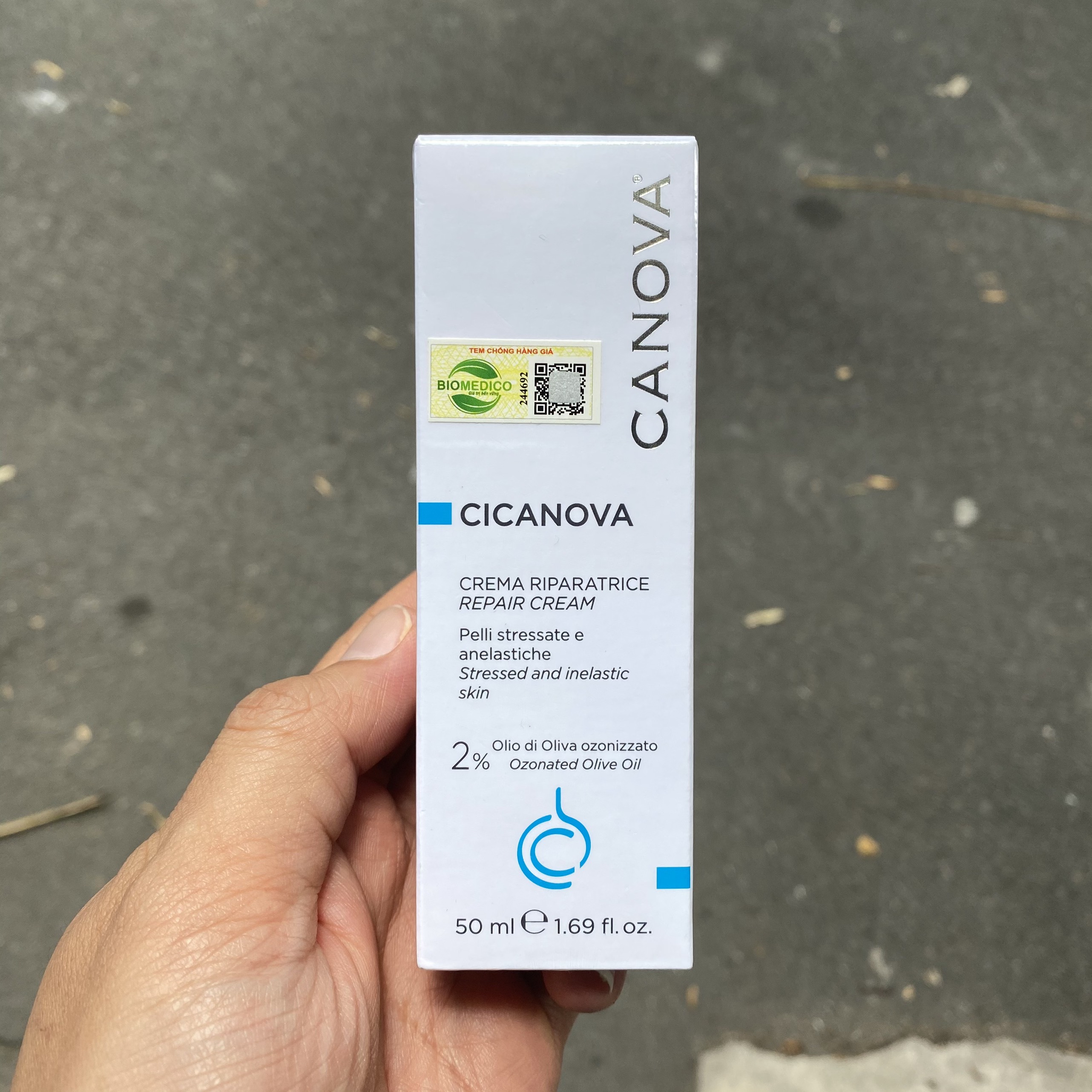 Kem ngăn ngừa sẹo CANOVA Cicanova Crema Riparatrice Repair Cream 50ml - Ban đêm, sẹo mụn, sau laser, peel, lăn kim