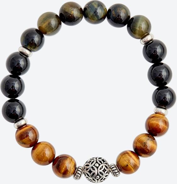 Vòng tay mắt hổ charm đồng tiền Ngọc Quý Gemstones