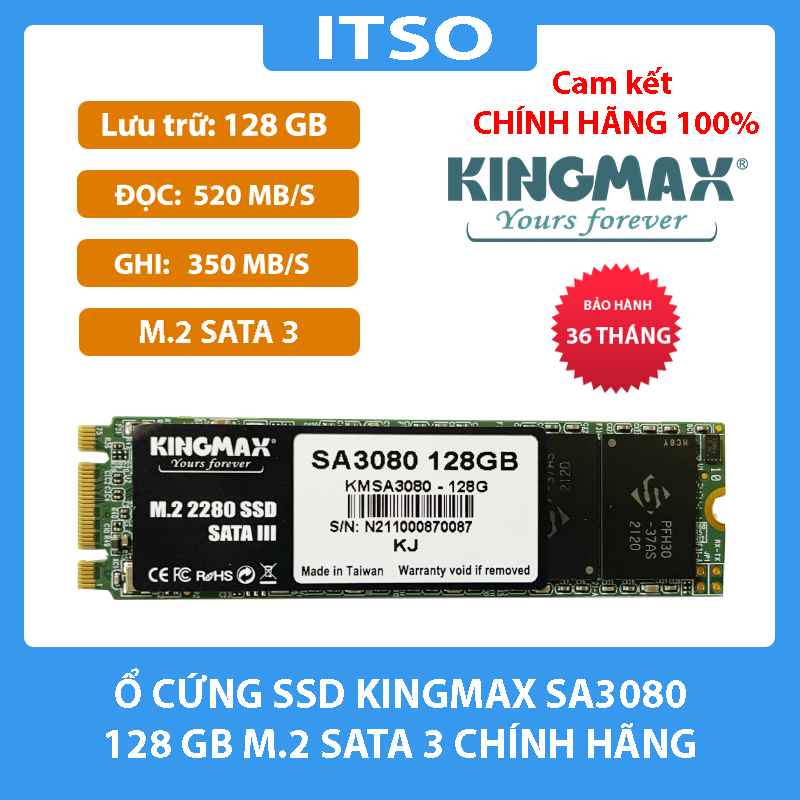 Ổ cứng SSD Kingmax SA3080 128GB M.2 2280 - Hàng Chính Hãng