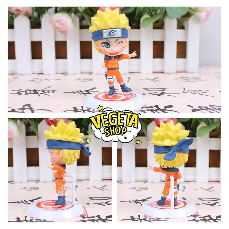 Mô hình Naruto - Set 6 nhân vật Uzumaki Naruto Uchiha Sasuke Haruno Sakura Hatake Kakashi Momochi Zabuza Haku - Cao 7cm